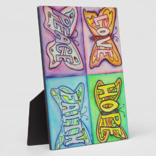 Vier Word Butterfly Wings Art Schilderen Gift Plaq Fotoplaat