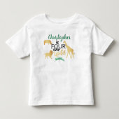 Vier wordt wild jungle safari jongens 4e verjaarda kinder shirts (Voorkant)