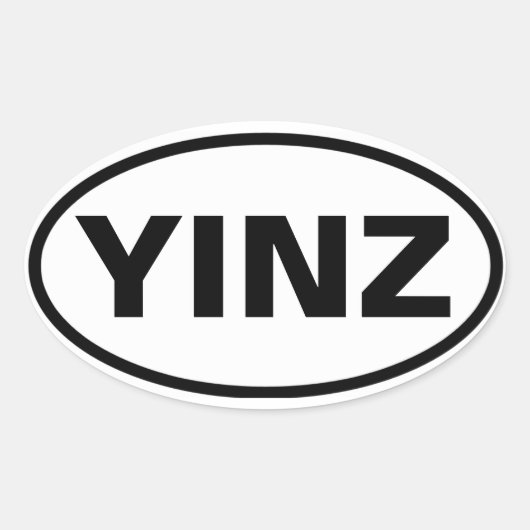 VIER "YINZ" OVALE STICKER (Voorkant)