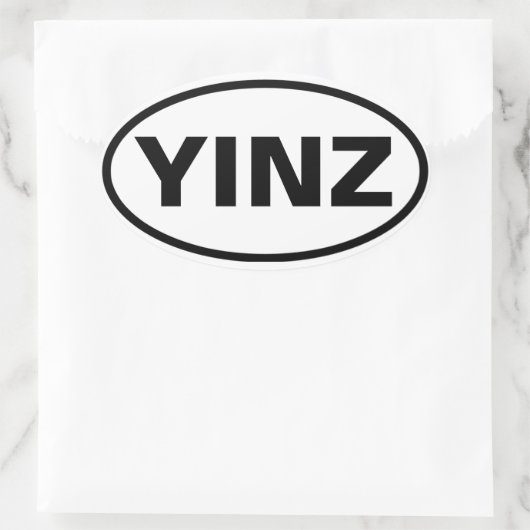 VIER "YINZ" OVALE STICKER (Tas)