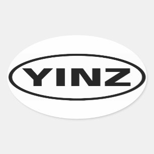 VIER "YINZ" OVALE STICKER