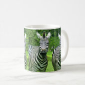 Vier zebra's in weilandlicht koffiemok (Voorkant rechts)