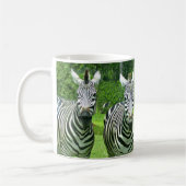 Vier zebra's in weilandlicht koffiemok (Links)