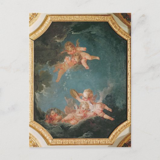 Vier zeeën in de Salle du Conseil - Winter Briefkaart (Voorkant)