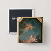 Vier zeeën in de Salle du Conseil - Winter Vierkante Button 5,1 Cm (Voorkant /achterkant)