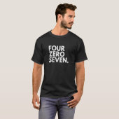 VIER ZERO SEVEN Area Code 407 Orlando FL Florida U T-shirt (Voorkant volledig)