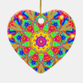 Vier zijn geboorte kleurrijke kerst keramisch ornament (Achterkant)