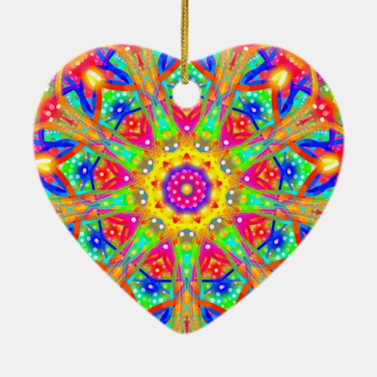 Vier zijn geboorte kleurrijke kerst keramisch ornament (Achterkant)