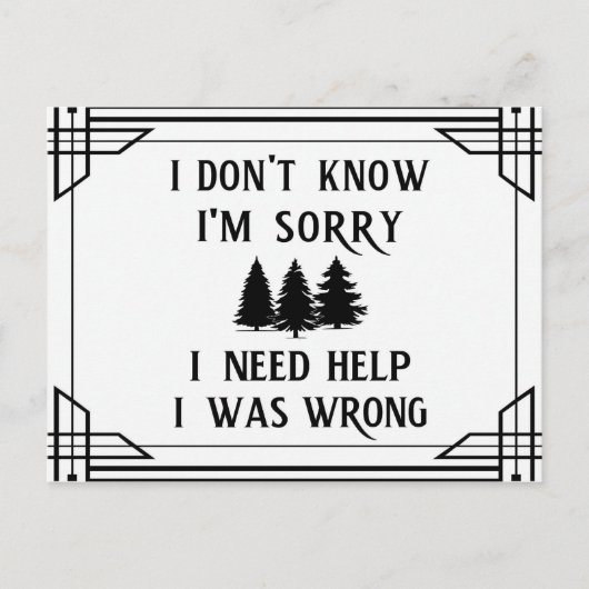 Vier zinnen die leiden tot de wijsheid briefkaart (Voorkant)