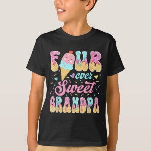 Vier Zoete Opa 4e Verjaardag Meisje Ijs T-shirt