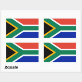 VIER Zuid-Afrika Nationale Vlag Rechthoekige Sticker (Vel)