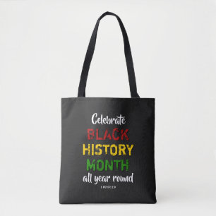 VIER ZWARTE GESCHIEDENIS MAAND BHM CHRISTELIJK BL TOTE BAG