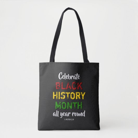 VIER ZWARTE GESCHIEDENIS MAAND BHM CHRISTELIJK BL TOTE BAG (Voorkant)