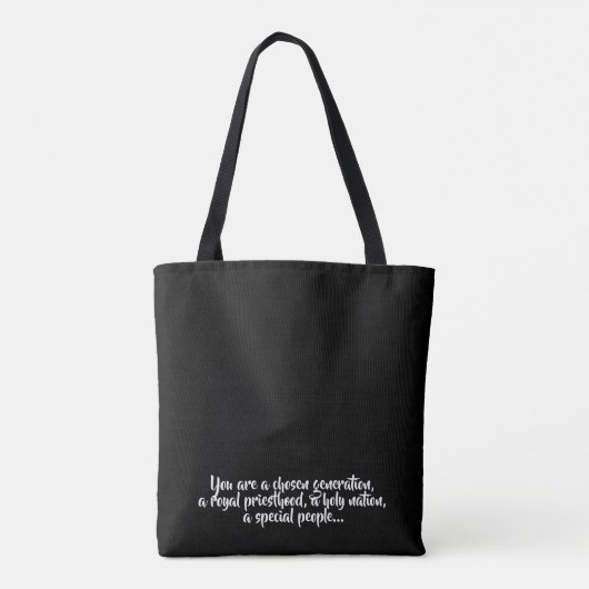 VIER ZWARTE GESCHIEDENIS MAAND BHM CHRISTELIJK BL TOTE BAG (Achterkant)
