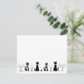 Vier zwarte katten, Louis Wain Briefkaart (Staand voorkant)