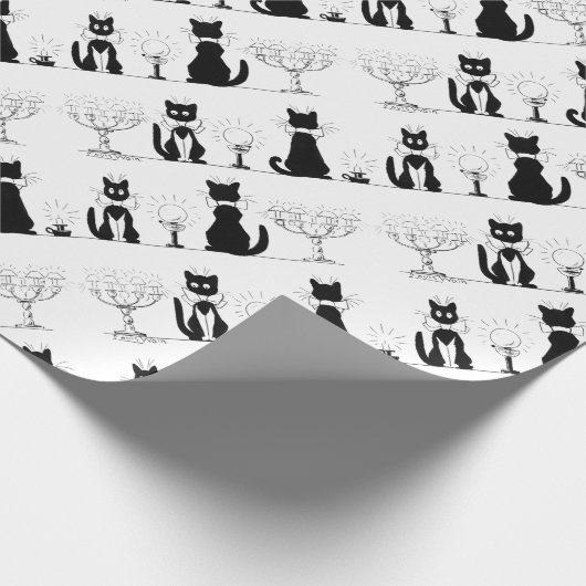 Vier zwarte katten, Louis Wain Cadeaupapier (Hoek)