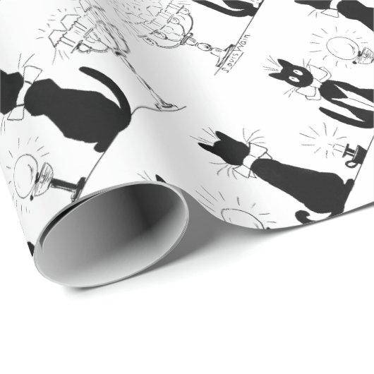 Vier zwarte katten, Louis Wain Cadeaupapier (Rol Hoek)