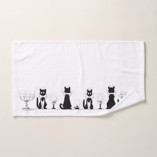 Vier zwarte katten, Louis Wain Handdoek (Handdoek)