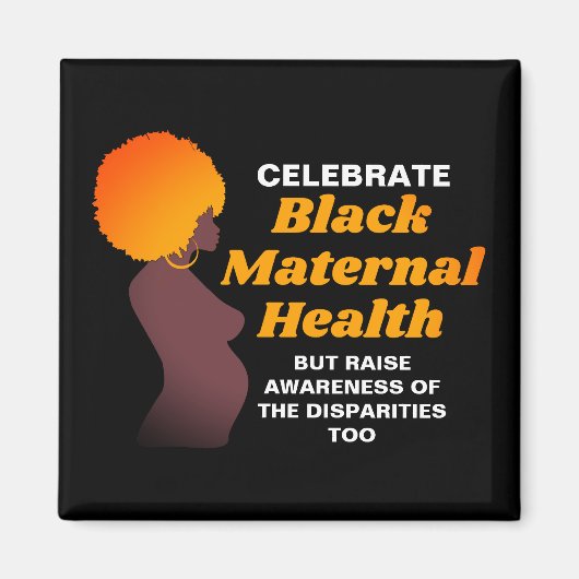 Vier ZWARTE MATERNALE GEZONDHEID Magneet (Voorkant)