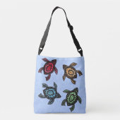 Vier zwarte schildpadden Abstract gekleurde schale Crossbody Tas (Achterkant)