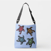 Vier zwarte schildpadden Abstract gekleurde schale Crossbody Tas (Voorkant)