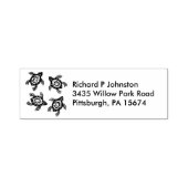 Vier zwarte schildpadden Abstracte markeringen op  Zelfinktende Stempel (Design)