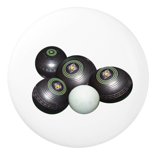 Vier zwarte  wandelbalken, keramische knop (Voorkant)