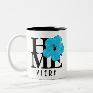 Viera HOME Blue Hibiscus 110z Tweekleurige Koffiemok