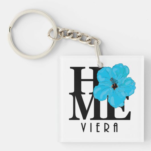 Viera HOME Blue Hibiscus Sleutelhanger (voorkant)