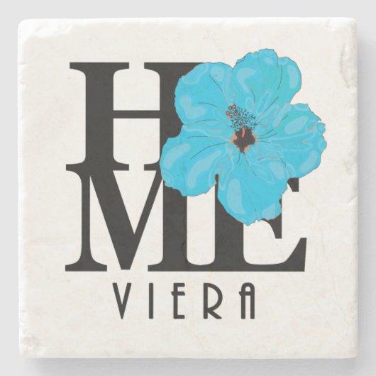 Viera HOME Blue Hibiscus Stenen Onderzetter (Voorkant)