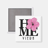 Viera HOME Pink Hibiscus Magnet (Voorkant / Achterkant)