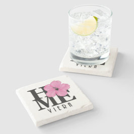 Viera HOME Pink Hibiscus Stenen Onderzetter