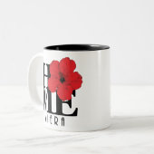 Viera HOME Red Hibiscus 11oz Tweekleurige Koffiemok (Voorkant links)