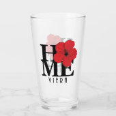 Viera HOME Red Hibiscus Glas (Achterkant)