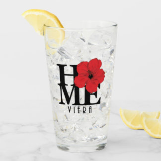 Viera HOME Red Hibiscus Glas