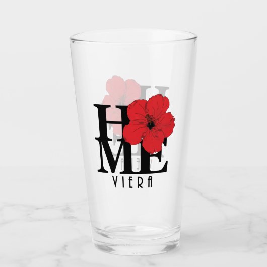 Viera HOME Red Hibiscus Glas (Voorkant)