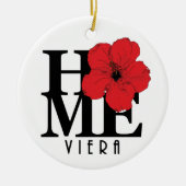 Viera HOME Red Hibiscus Keramisch Ornament (Voorkant)
