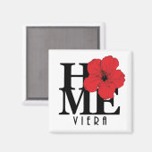 Viera HOME Red Hibiscus Magnet (Voorkant / Achterkant)