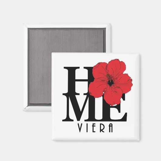 Viera HOME Red Hibiscus Magnet (Voorkant / Achterkant)