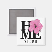 Viera HOME Roze Hibiscus Magneet (Voorkant / Achterkant)