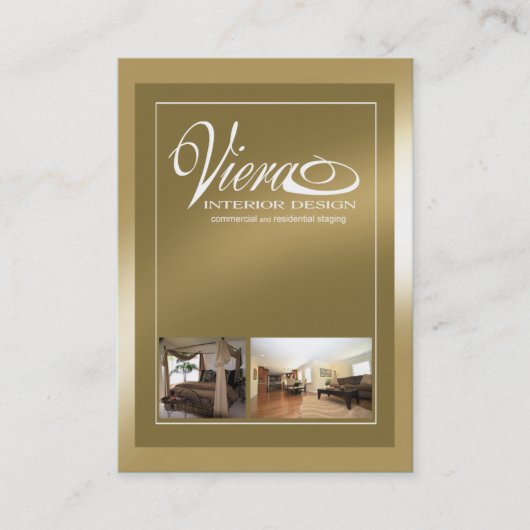 Viera Home Staging Interior Design (goud) Visitekaartje (Voorkant)