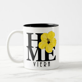 Viera HOME Yellow Hibiscus 11oz Tweekleurige Koffiemok