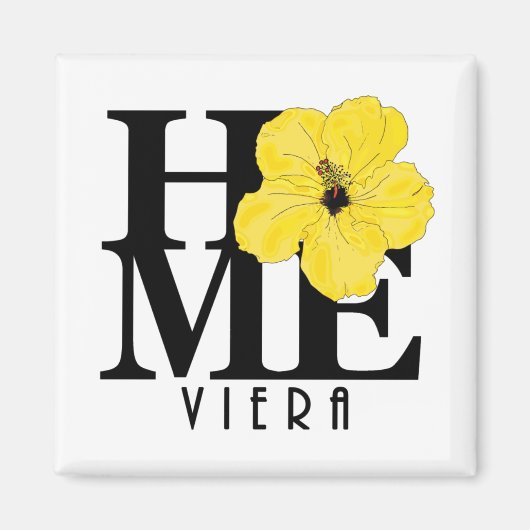 Viera HOME Yellow Hibiscus Magnet (Voorkant)