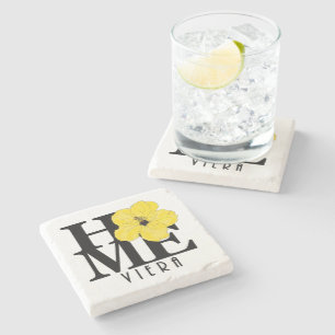 Viera HOME Yellow Hibiscus Stenen Onderzetter