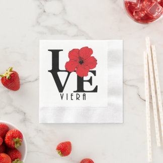Viera LIEFDE Rode Hibiscus Servet