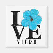 Viera LOVE Blue Hibiscus Magnet (Voorkant)