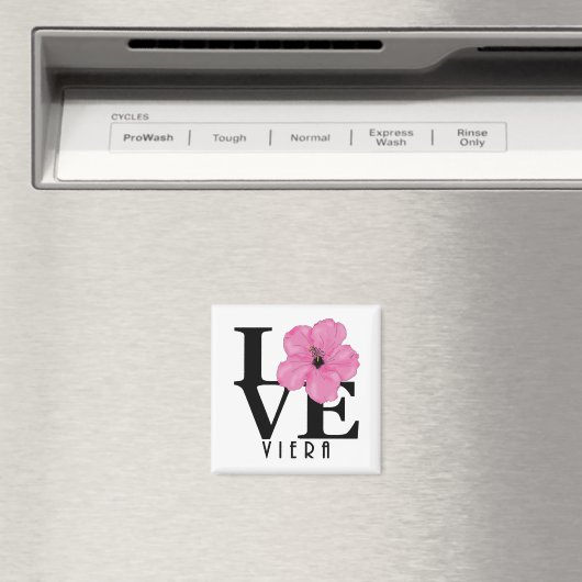 Viera LOVE Pink Hibiscus Magnet (Insitu (Vaatwasser))