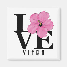 Viera LOVE Pink Hibiscus Magnet