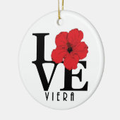 Viera LOVE Red Hibiscus Keramisch Ornament (Links)
