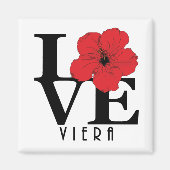 Viera LOVE Red Hibiscus Magnet (Voorkant)